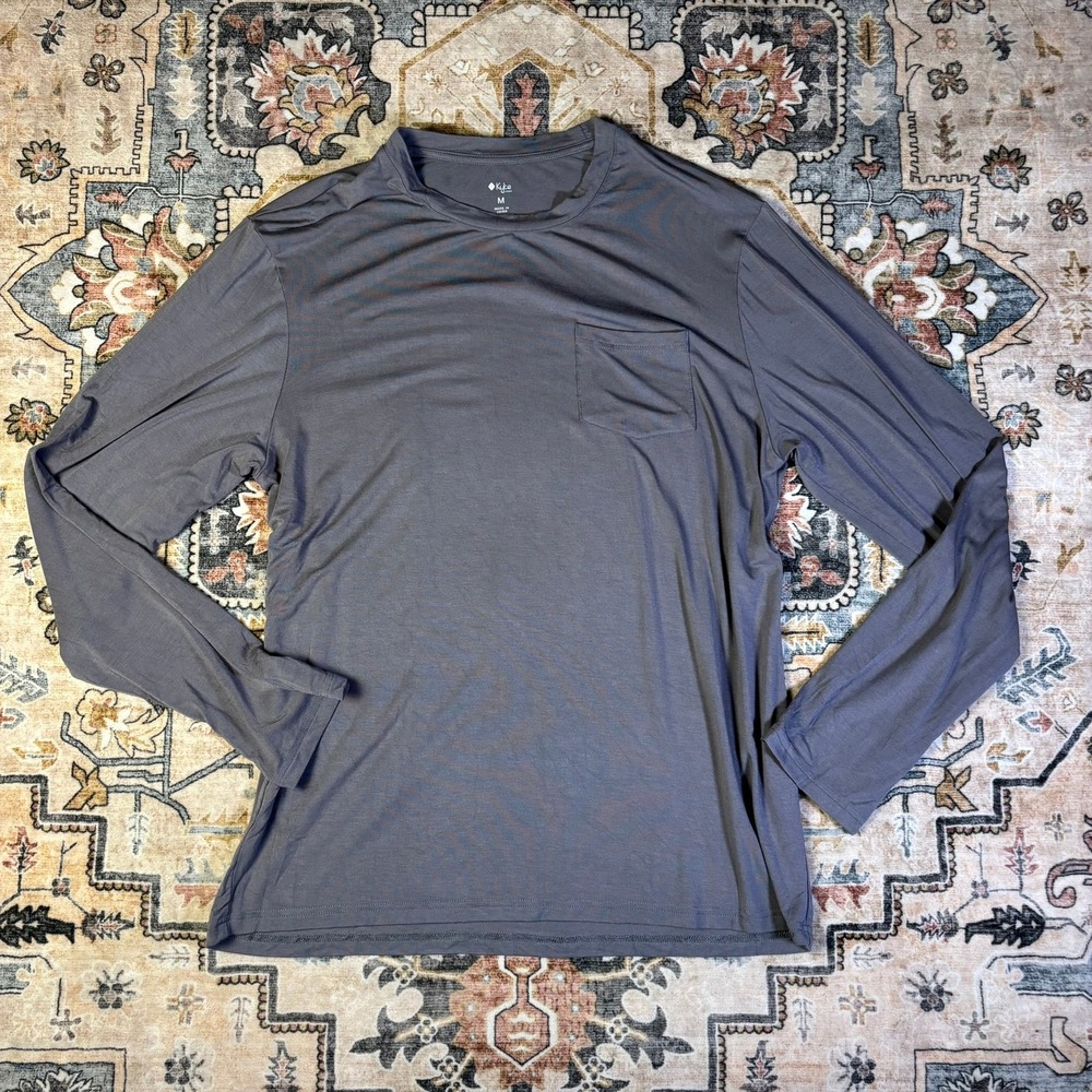 Kyte Baby Bamboo Long Sleeve Pocket Tee Gray Size Medium Comfy Birth Mom Adults